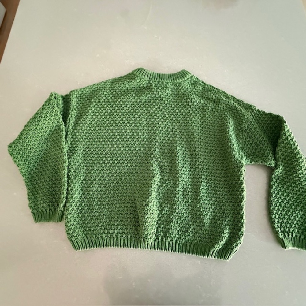 Women's X-Large XL Universal Thread Green Cable Knit Crewneck Sweater EUC - Picture 6 of 7
